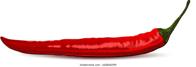 pod Red hot pepper isolated on white background