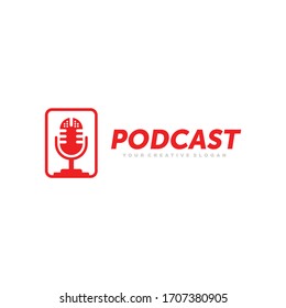 Podcase-Logo, Podcase-Symbol-Vektorillustration, Podcase-Logo-Inspiration