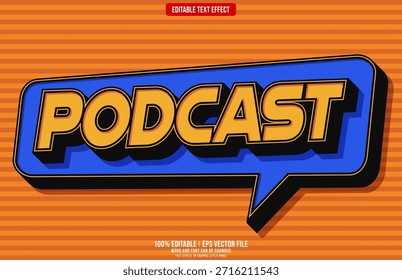 Efeito de texto editável do Podcast 3D