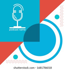 PODCAST ABSTRACT COLORFUL BACKGROUND VECTOR. COVER DESIGN 