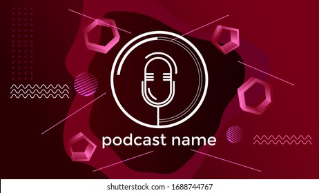 PODCAST ABSTRACT COLORFUL BACKGROUND VECTOR. COVER DESIGN 