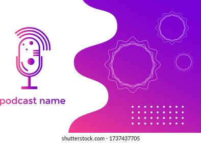 PODCAST ABSTRACT COLORFUL BACKGROUND VECTOR. COVER DESIGN 