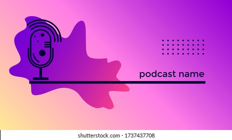 PODCAST ABSTRACT COLORFUL BACKGROUND VECTOR. COVER DESIGN 