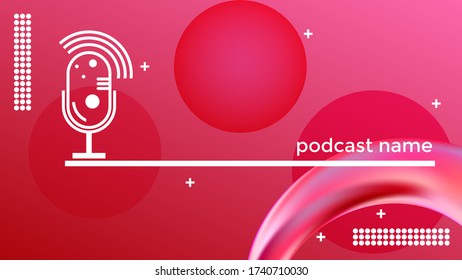 PODCAST ABSTRACTO VECTOR DE FONDO COLORIDO. DISEÑO DE TAPA 