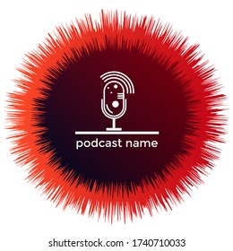PODCAST ABSTRACTO VECTOR DE FONDO COLORIDO. DISEÑO DE TAPA 