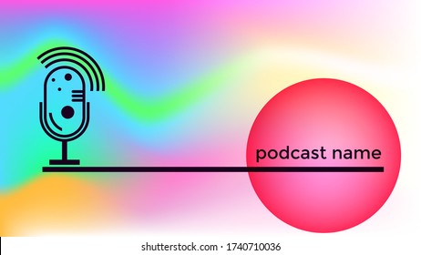PODCAST ABSTRACTO VECTOR DE FONDO COLORIDO. DISEÑO DE TAPA 