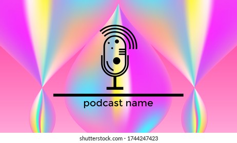 PODCAST ABSTRACT COLORFUL BACKGROUND VECTOR. COVER DESIGN 