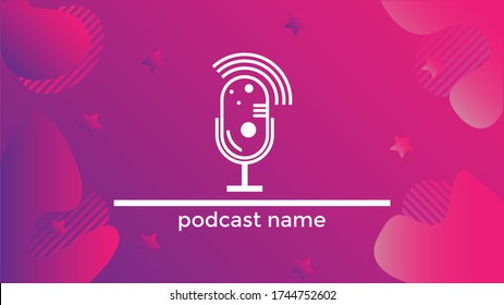 PODCAST ABSTRACT COLORFUL BACKGROUND VECTOR. COVER DESIGN 