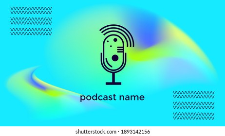 PODCAST ABSTRACT COLORFUL BACKGROUND VECTOR. COVER DESIGN 