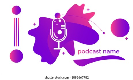 PODCAST ABSTRACT COLORFUL BACKGROUND VECTOR. COVER DESIGN 