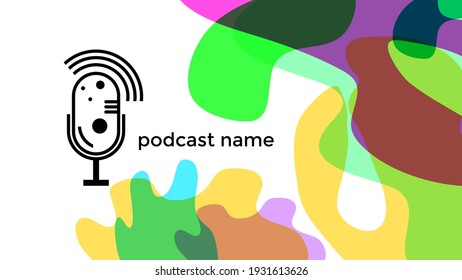 PODCAST ABSTRACT COLORFUL BACKGROUND VECTOR. COVER DESIGN 