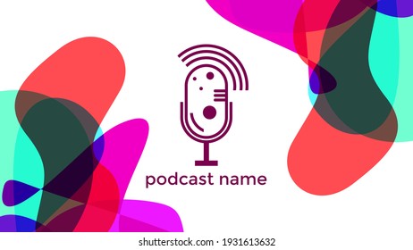 PODCAST ABSTRACT COLORFUL BACKGROUND VECTOR. COVER DESIGN 