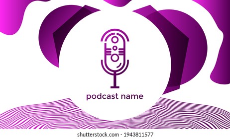 PODCAST ABSTRACT COLORFUL BACKGROUND WITH WAVY LINES DESIGN VECTOR. GOOD FOR COVER DESIGN, BANNER, WEB,SOCIAL MEDIA