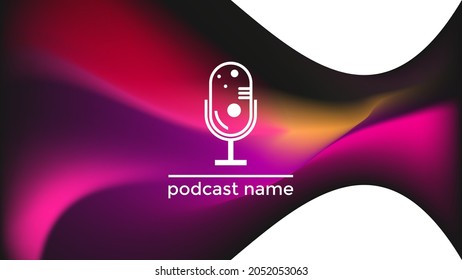 PODCAST ABSTRACT COLORFUL GRADIENT DESIGN BACKGROUND VECTOR. GOOD FOR COVER DESIGN, BANNER, WEB,SOCIAL MEDIA