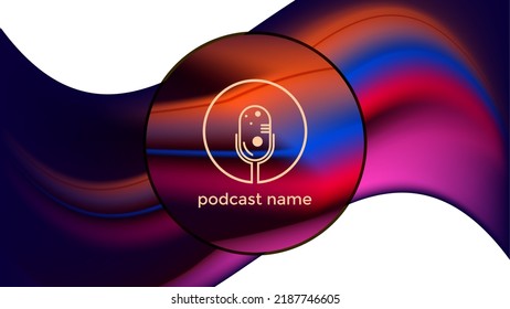 PODCAST ABSTRACT COLORFUL GRADIENT DESIGN BACKGROUND VECTOR. GOOD FOR COVER DESIGN, BANNER, WEB,SOCIAL MEDIA