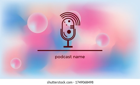 PODCAST ABSTRACT COLORFUL GRADIENT LIQUID BACKGROUND VECTOR. COVER DESIGN 