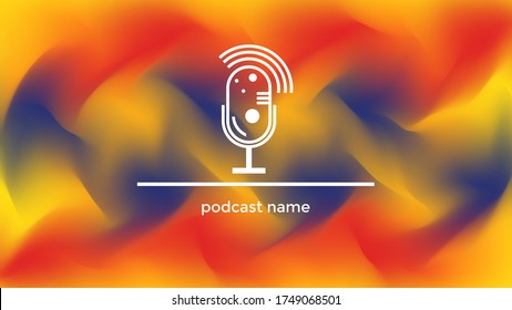 PODCAST ABSTRACT COLORFUL GRADIENT LIQUID BACKGROUND VECTOR. COVER DESIGN 