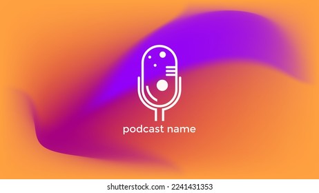 PODCAST ABSTRACT COLORFUL ORANGE GRADIENT DESIGN BACKGROUND VECTOR. GOOD FOR COVER DESIGN, BANNER, WEB,SOCIAL MEDIA