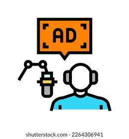 podcast advertising color icon vector. podcast advertising sign. isolated symbol illustration