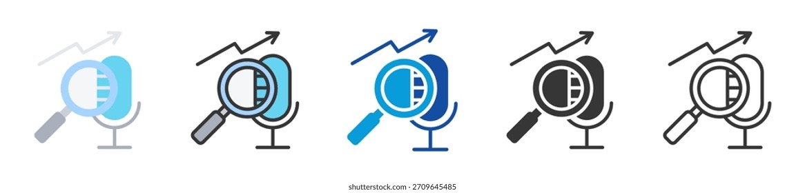 podcast analytic Symbol Set Multi-Stil verschiedene Sammlung