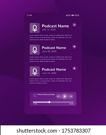 Podcast App And Player Mobile Ui Vector Design