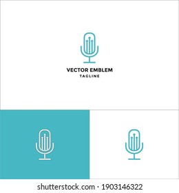 podcast arrow logo vector icon illustration