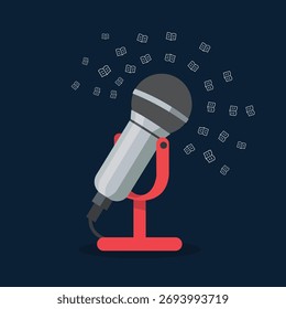 Ilustración plana de contenido de audio de podcast