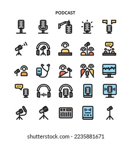 Set für Podcast und Audio-Icon