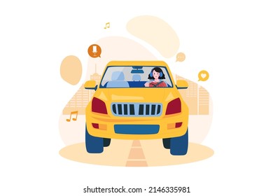 Podcast Audio Illustration concept. Flat illustration isolated on white background