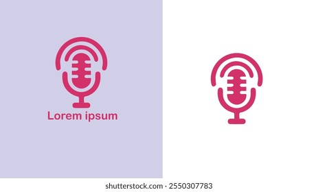 Podcast Audio show Digital broadcast Webcast unique logo design illustration