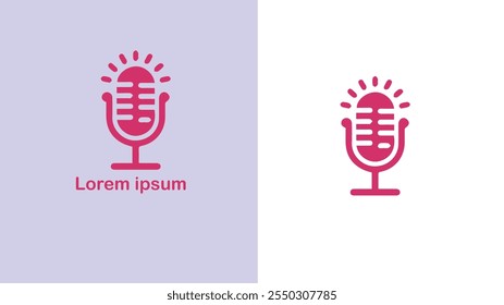 Podcast Audio show Digital broadcast Webcast unique logo design illustration