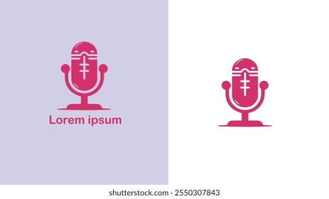 Podcast Audio show Digital broadcast Webcast unique logo design illustration