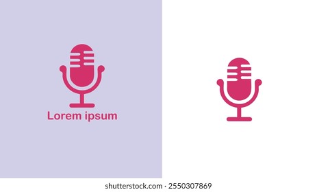 Podcast Audio show Digital broadcast Webcast unique logo design illustration
