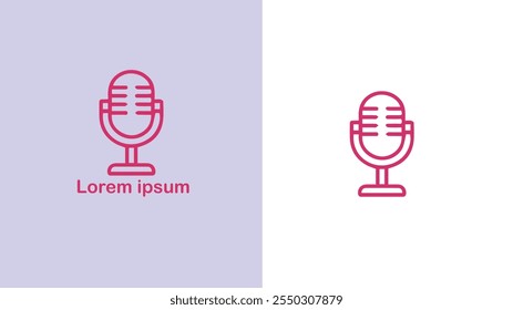 Podcast Audio show Digital broadcast Webcast unique logo design illustration
