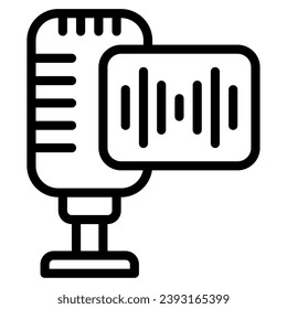 Podcast audio waves icon illustration