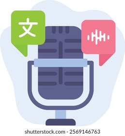 podcast auto transcript concept, automatic transcriber interpreter vector icon design, International Day of Language symbol, Linguistic diversity sign, Bilingualism Polyglot illustration