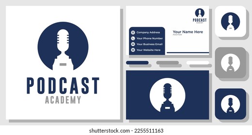 Podcast Award Business Card Logo Vector