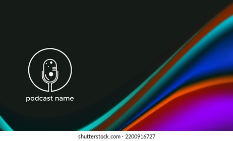 PODCAST BACKGROUND COLORFUL GRADIENT WITH COPY PASTE AREA DESIGN VECTOR. GOOD FOR COVER DESIGN, BANNER, WEB,SOCIAL MEDIA
