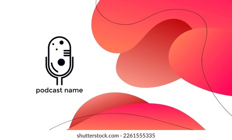 PODCAST BACKGROUND COLORFUL GRADIENT WITH COPY PASTE AREA DESIGN VECTOR. GOOD FOR COVER DESIGN, BANNER, WEB,SOCIAL MEDIA