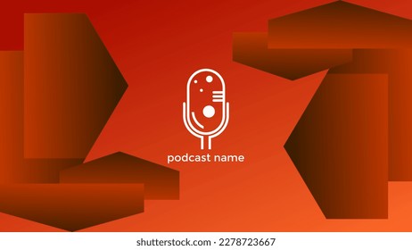 PODCAST BACKGROUND COLORIDO GRADIENTE CON VECTOR DE DISEÑO DE ÁREA DE COPIA PASTE. BUENO PARA EL DISEÑO DE CUBIERTA, BANNER, WEB, MEDIOS SOCIALES