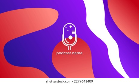 PODCAST BACKGROUND COLORIDO GRADIENTE CON VECTOR DE DISEÑO DE ÁREA DE COPIA PASTE. BUENO PARA EL DISEÑO DE CUBIERTA, BANNER, WEB, MEDIOS SOCIALES
