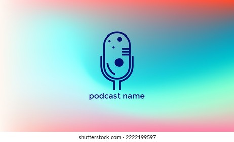 PODCAST BACKGROUND COLORFUL GRADIENT DESIGN VECTOR. GOOD FOR COVER DESIGN, BANNER, WEB,SOCIAL MEDIA