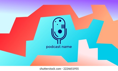 PODCAST BACKGROUND COLORFUL GRADIENT DESIGN VECTOR. GOOD FOR COVER DESIGN, BANNER, WEB,SOCIAL MEDIA