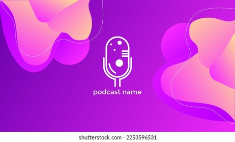 PODCAST BACKGROUND COLORFUL GRADIENT DESIGN VECTOR. GOOD FOR COVER DESIGN, BANNER, WEB,SOCIAL MEDIA
