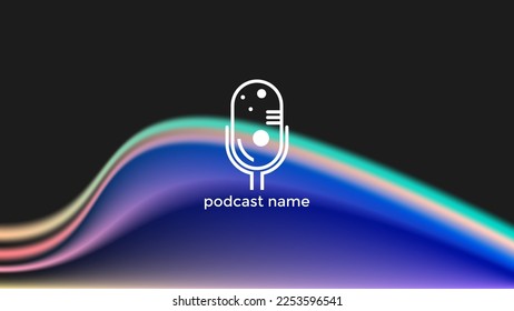 PODCAST BACKGROUND COLORIDO VECTOR DE DISEÑO GRADIENTE. BUENO PARA EL DISEÑO DE CUBIERTA, BANNER, WEB, MEDIOS SOCIALES