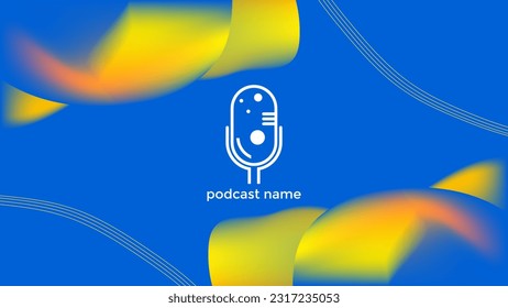 PODCAST BACKGROUND COLORFUL GRADIENT MESH COLOR SIMPLE TEMPLATE DESIGN VECTOR. GOOD FOR COVER DESIGN, BANNER, WEB,SOCIAL MEDIA