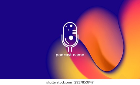 PODCAST BACKGROUND COLORFUL GRADIENT MESH COLOR SIMPLE TEMPLATE DESIGN VECTOR. GOOD FOR COVER DESIGN, BANNER, WEB,SOCIAL MEDIA
