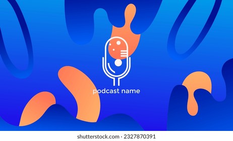 PODCAST BACKGROUND COLORFUL GRADIENT MESH COLOR SIMPLE TEMPLATE DESIGN VECTOR. GOOD FOR COVER DESIGN, BANNER, WEB,SOCIAL MEDIA