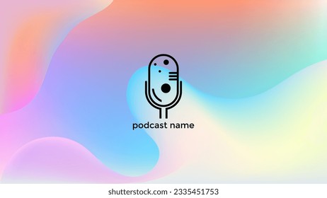 PODCAST BACKGROUND COLORFUL GRADIENT MESH COLOR SIMPLE TEMPLATE DESIGN VECTOR. GOOD FOR COVER DESIGN, BANNER, WEB,SOCIAL MEDIA
