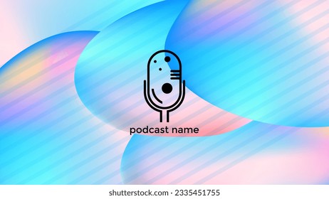 PODCAST BACKGROUND COLORFUL GRADIENT MESH COLOR SIMPLE TEMPLATE DESIGN VECTOR. GOOD FOR COVER DESIGN, BANNER, WEB,SOCIAL MEDIA